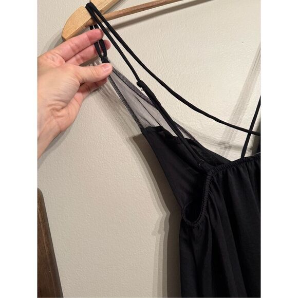 Urban Outfitters Out From Under Black Sheer V-Neck Mini Babydoll Dress Medium - Picture 5 of 5